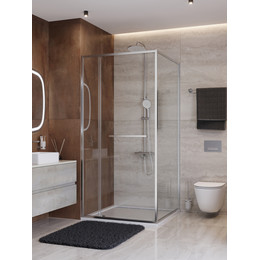 Душевое ограждение Cezares Lux 100x80 см LUX-AH-FS-11-100/80-C-CR, хром/прозрачное - фото 