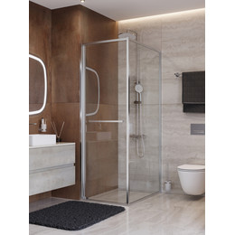 Душевое ограждение Cezares Lux 70x90 см LUX-AH-FS-1-70/90-C-CR, хром/прозрачное - фото 