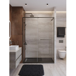 Душевая дверь Cezares Lux 140 см LUX-B-FS-11-140-C-GM, оружейная сталь/прозрачное - фото 