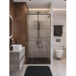 Душевая дверь Cezares Lux 100 см LUX-B-FS-11-100-C-GM, оружейная сталь/прозрачное - фото 