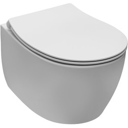 Унитаз приставной безободковый Allen Brau Fantasy 4.11004.21 с тонкой крышкой микролифт, белый матовый - фото 