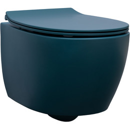 Унитаз подвесной безободковый Allen Brau Fantasy 4.11004.PT с тонкой крышкой микролифт, петроль - фото 