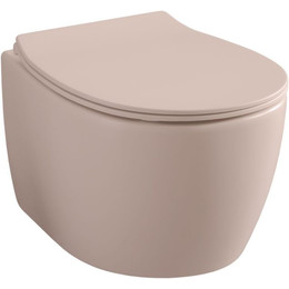 Унитаз приставной безободковый Allen Brau Fantasy 4.11004.SM с тонкой крышкой микролифт, розовый - фото 