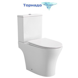 Унитаз-компакт безободковый Azario Reina AZ-2785T с тонким быстросъемным сиденьем микролифт (система смыва Торнадо) - фото 