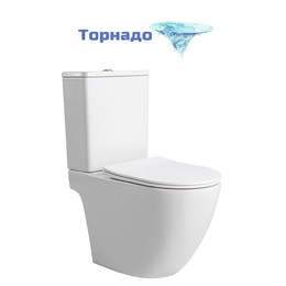 Унитаз-компакт безободковый Azario Levita AZ-2903T с тонким быстросъемным сиденьем микролифт (система смыва Торнадо) - фото 