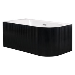 Ванна акриловая Azario Lago Blanco Black 170x75 см AZ-6724-1CLB 17075 (в комплекте с сифоном и металлической рамой) белый глянец/чёрный матовый - фото 