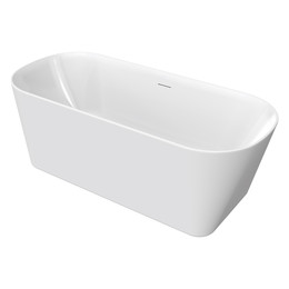 Ванна отдельностоящая Azario Creo Ceramique Crisp 150x75 см AZ-8692-1.5, в комплекте с сифоном и металлической рамой - фото 