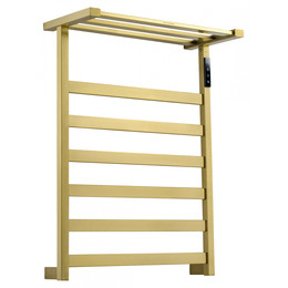 Полотенцесушитель электрический Wonzon & Woghand Frankfurt с полкой П7 450x640 мм WW-A1026-BG, золото - фото 