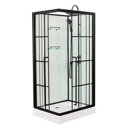 Душевая кабина Loranto 90х90 см CS-3008TM/W-90R, чёрный/прозрачное - фото 