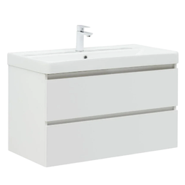 Тумба подвесная с раковиной Aquanet Вега 90 см 00316683, белый глянец - фото 