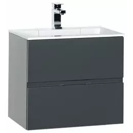 Тумба подвесная с раковиной Aquanet Алвита 60 см 00183991, серый антрацит - фото 