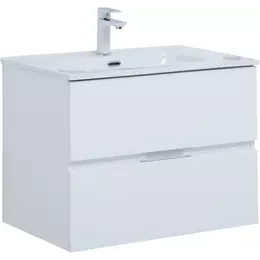 Тумба подвесная с раковиной Aquanet Алвита New 70 см 00303909, белый матовый - фото 