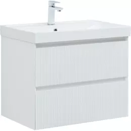 Тумба подвесная с раковиной Aquanet Альтера 70 см 00337155, белый матовый - фото 