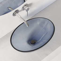 Раковина-чаша прозрачная Abber Kristall 50 см AT2802Saphir, синий - фото 