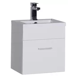 Тумба подвесная с раковиной Aquanet Нота 40 см 00159137, белый - фото 