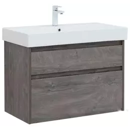 Тумба подвесная с раковиной Aquanet Nova Lite 85 см 00249937, дуб рошелье - фото 