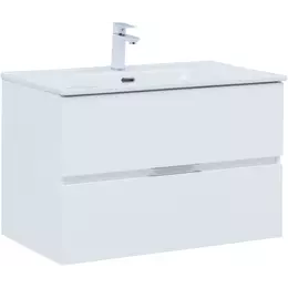 Тумба подвесная с раковиной Aquanet Алвита New 80 см 00277514, белый матовый - фото 