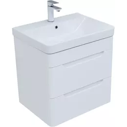 Тумба подвесная с раковиной Aquanet София 60 см 00288905, белый глянец - фото 