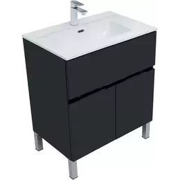 Тумба напольная с раковиной Aquanet Алвита new 70 см 00303900, антрацит - фото 