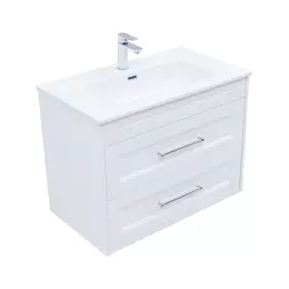 Тумба подвесная с раковиной Aquanet Бостон new 80 см 00306368, белый сатин - фото 