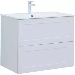 Тумба подвесная с раковиной Aquanet Терра 80 см 00313234, белый матовый - фото 