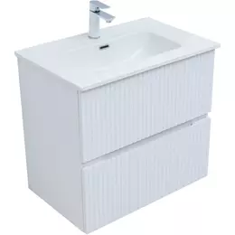 Тумба подвесная с раковиной Aquanet Джейн 70 см 00313285, белый матовый - фото 