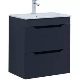 Тумба подвесная с раковиной Aquanet Практика 60 см 00330458, маренго - фото 