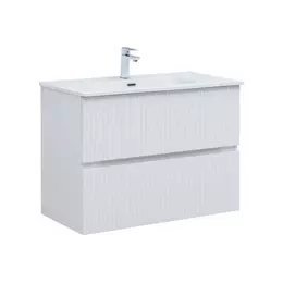 Тумба подвесная с раковиной Aquanet Джейн (Flat) 90 см 00335425, белый матовый - фото 