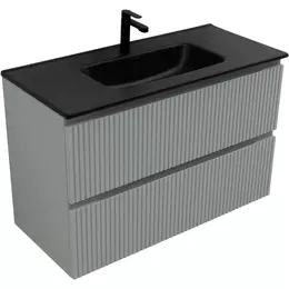 Тумба подвесная с раковиной Aquanet Джейн (Flat) 100 см 00335436 (раковина Aquanet Flat 100 см) мисти грин - фото 