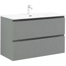 Тумба подвесная с раковиной Aquanet Джейн (Flat) 100 см 00335436, мисти грин - фото 