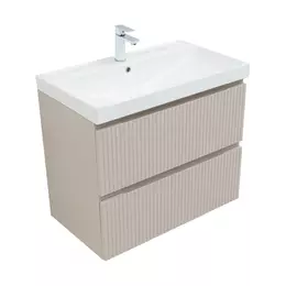 Тумба подвесная с раковиной Aquanet Джейн (Flat) 80 см 00343977, бежевый - фото 