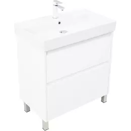 Тумба напольная с раковиной Aquanet Nova Lite 75 см 00346337 (2 ящика) белый глянец - фото 