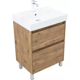 Тумба напольная с раковиной Aquanet Nova Lite 2.0 60 см 00346343 (2 ящика) дуб рустикальный - фото 
