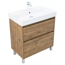 Тумба напольная с раковиной Aquanet Nova Lite 2.0 75 см 00346344 (2 ящика) дуб рустикальный - фото 
