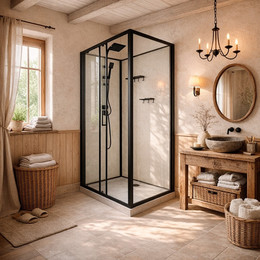 Душевая кабина Loranto 120х80 см CS-3010TM/W-120L, чёрный/прозрачное - фото 