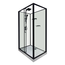Душевая кабина Loranto 120х80 см CS-3010TM/W-120L, чёрный/прозрачное - фото 