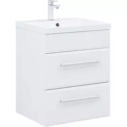 Тумба подвесная с раковиной Aquanet Лукка 60 см 00302396, белый - фото 