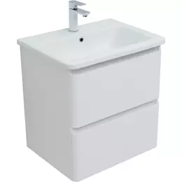 Тумба подвесная с раковиной Aquanet Эмбер 60 см 00330465, белый матовый - фото 