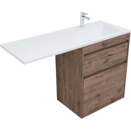 Тумба напольная с раковиной-столешницей Aquanet Токио 130 см 00333652 L, дуб веллингтон - фото 