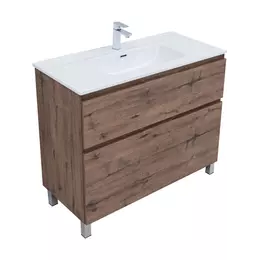 Тумба напольная с раковиной Aquanet Алвита New 100 см 00344130, дуб веллингтон табак - фото 