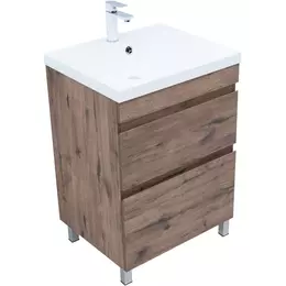 Тумба напольная с раковиной Aquanet Нота New 60 см 00344139, дуб веллингтон табак - фото 