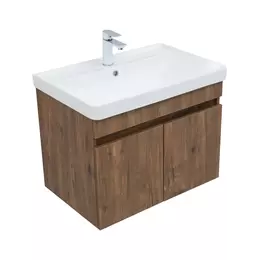 Тумба подвесная с раковиной Aquanet Оптима 70 см 00344796, дуб рустикальный - фото 