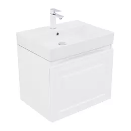 Тумба подвесная с раковиной Aquanet Агата 60 см 00345480, белый сатин - фото 