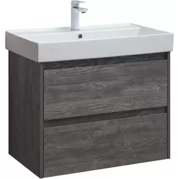 Тумба подвесная с раковиной Aquanet Nova Lite 75 см 00287890, дуб серый - фото 