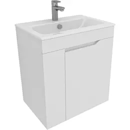 Тумба подвесная с раковиной Aquanet Практика 60 см 00330453, белый матовый - фото 