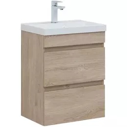 Тумба подвесная с раковиной Aquanet Нота New 50 см 00334196, дуб светлый - фото 