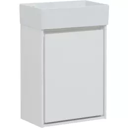 Тумба подвесная с раковиной Aquanet Милан 45 см 00339962, белый глянец - фото 