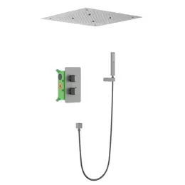 Душевая система для душа с термостатом Timo Petruma SX-5029/18SM (со скрытой частью) чёрное золото - фото 