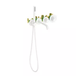 Смеситель для ванны с термостатом Timo Saona 2324/16YSM (со скрытой частью) белый матовый - фото 