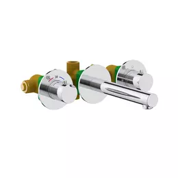 Смеситель для раковины настенный с термостатом Timo Saona 2382/00SM (со скрытой частью) - фото 